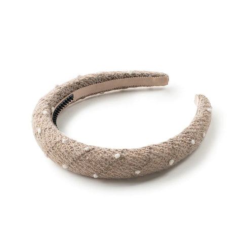 Halo Luxe Mocha Cassie Woolen Dot Headband