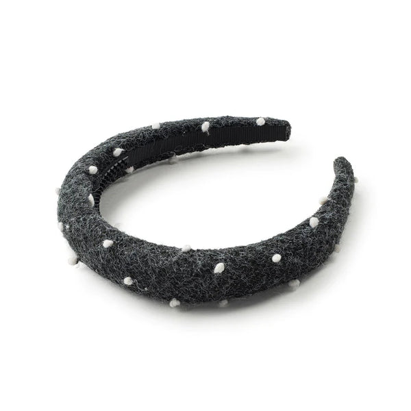 Halo Luxe Charcoal Cassie Woolen Dot Headband
