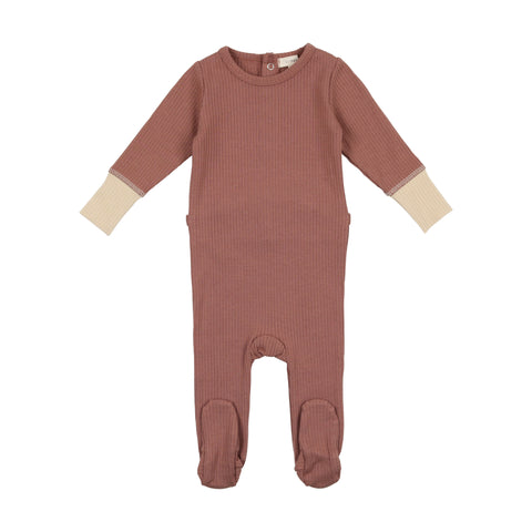 Lil Legs Rosewood/Nude Classic Pajama Footie