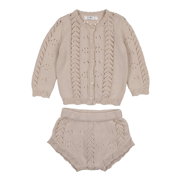 Coco Blanc Cream Pointelle Bloomer Set