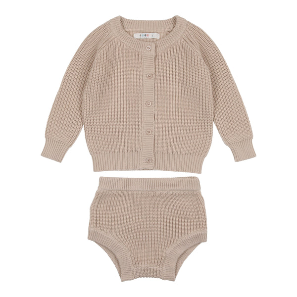 Coco Blanc Cream Cardigan Bloomer Set