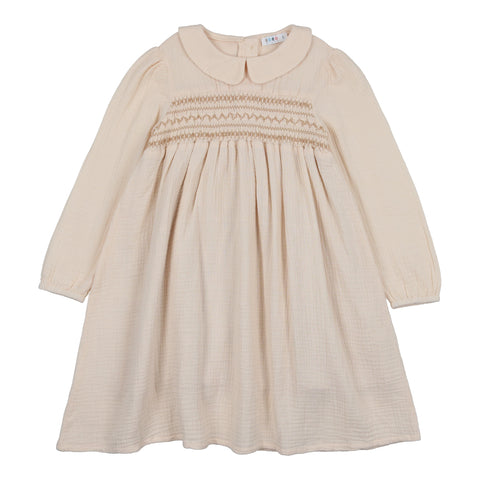 Coco Blanc Cream Peter Pan Embroidered Dress