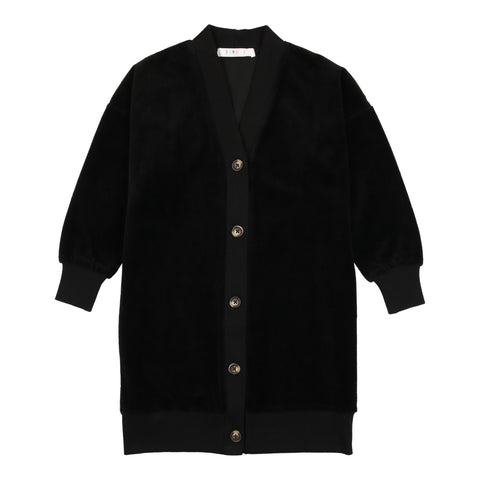 Coco Blanc Black Velour Cardigan Dress