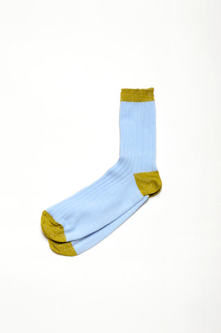 Leoca Light Blue Ribbed Socks
