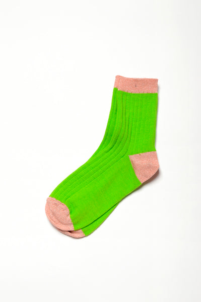 Leoca Light Green Ribbed Socks