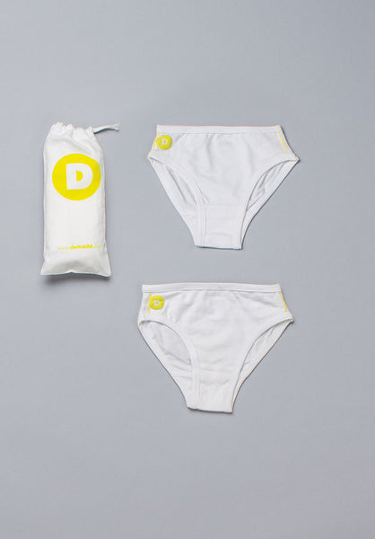 Dott Child White Girls 2 pc Panties Set