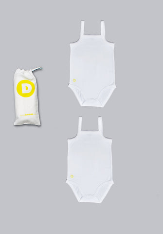 Dott Child Baby girl Sleeveless 2pc Onesie Set White