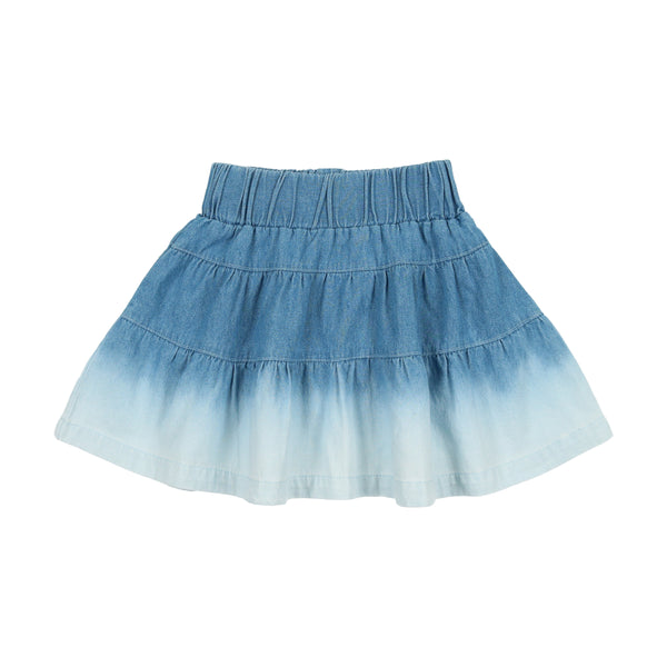 Lil Legs Denim Dip Dye Tiered Skirt