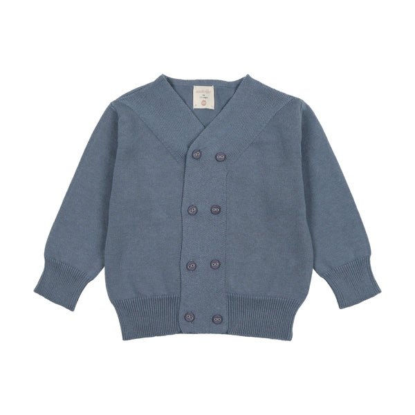 Lil Legs Blue Double Breasted Cardigan