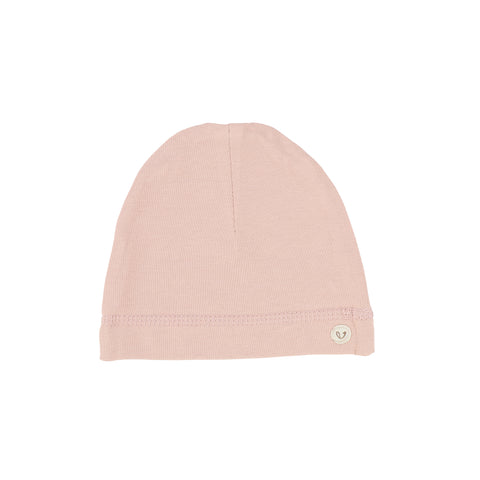 Lil Legs Dusty Pink Brushed Cotton Wrapover Beanie