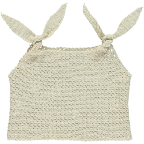 Bebe Organic Natural Eleanor Crochet Vest