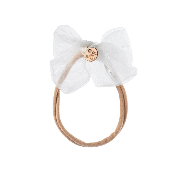 Halo Luxe White Emma Organza Baby Band