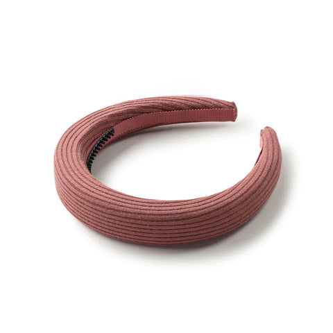 Halo Luxe Mauve Eva Logo Ribbed Knit Padded Headband