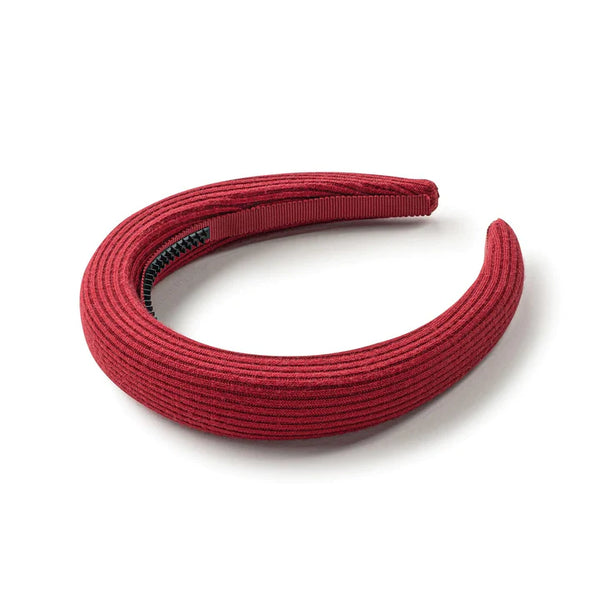 Halo Luxe Red Eva Logo Ribbed Knit Padded Headband