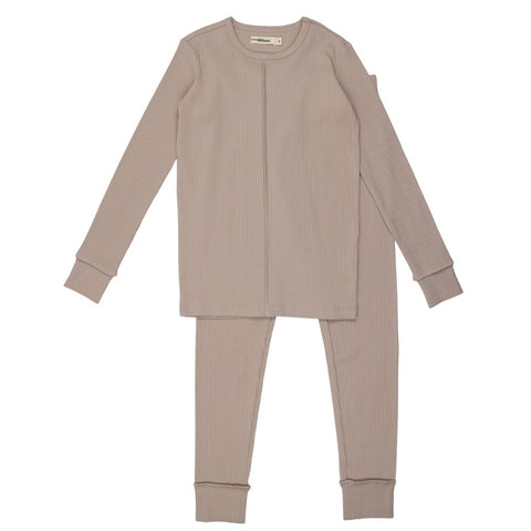 Urbani Taupe Ribbed Pajamas