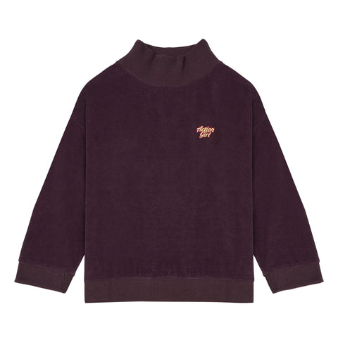 Hundred Pieces Burgundy Velvet Sweatshirt