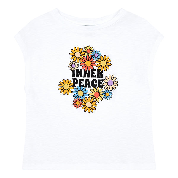 Hundred Pieces White Inner Peace Tank Top