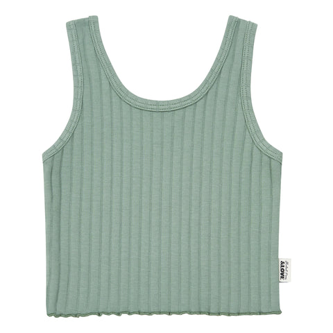 Hundred Pieces Sage Ribbed Tank Top