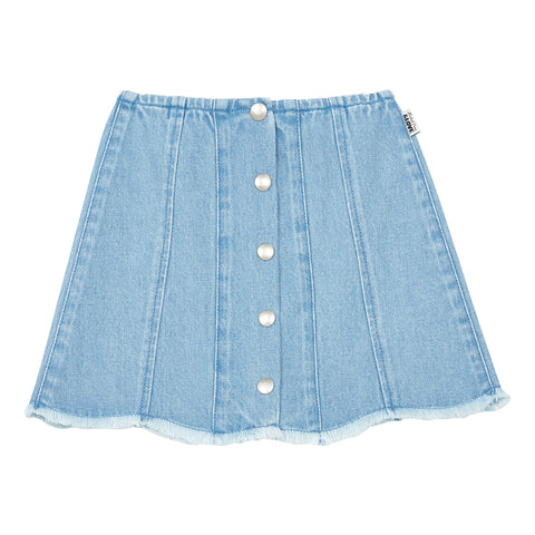 Hundred Pieces Bleached Denim Short Skirt