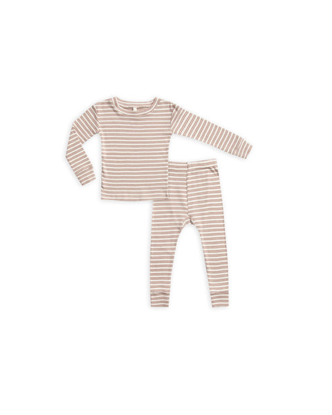 Rylee & Cru Truffle Stripe Rib Pajama Set