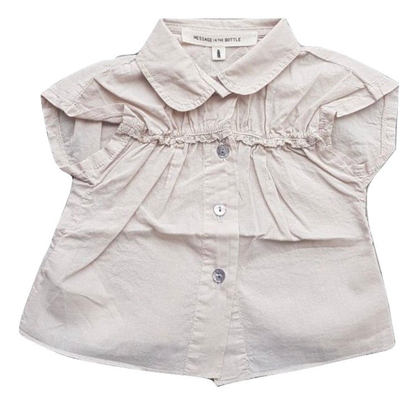 Message in the Bottle Beige Mathilde Embroidered Baby Blouse