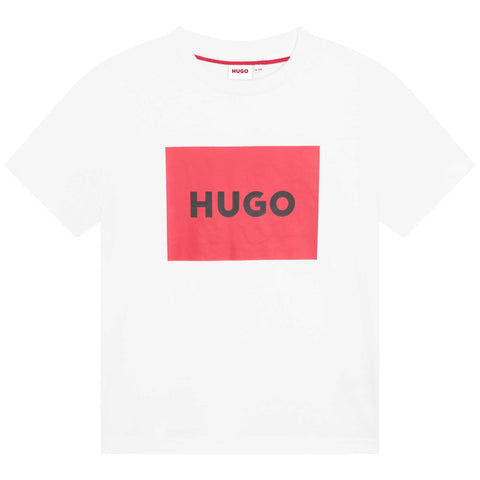 Hugo White & Red Short Sleeve Logo Tee