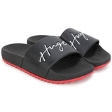 Hugo Black Aqua Slides