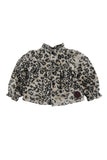 Loud Apparel Grey Dove Leopard Sound Moon Blouse Set