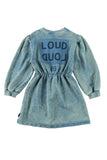 Loud Apparel Marbled Blue Bay Chart Dress