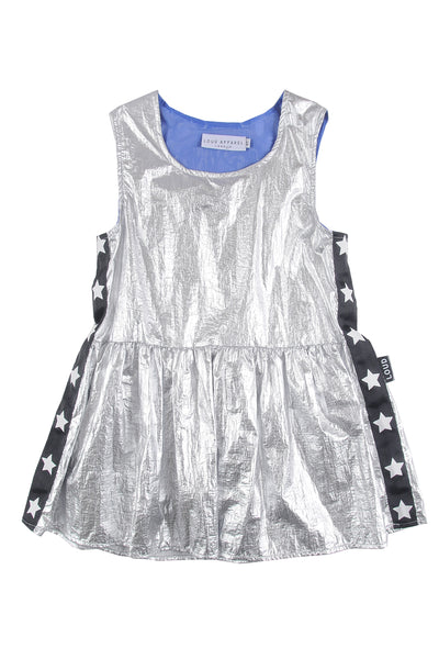 Loud Apparel Silver Metallic Dance Dress