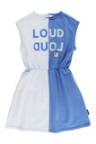 Loud Apparel Blue Two Tone People Dress