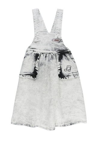 Loud Apparel Cry Black Denim Dungaree Dress