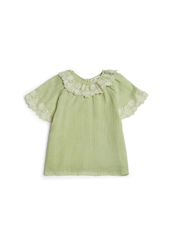 Louise Misha Mint Antoinette Blouse + Alambra Shorts Set