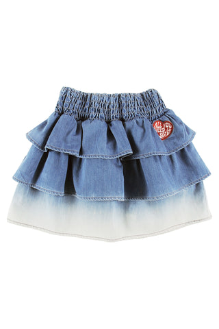 Loud Apparel Bleach Blue Star Skirt