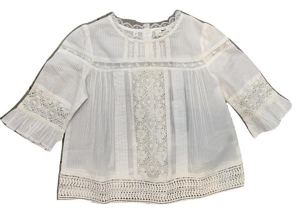 Cyrillus White Embroidery Blouse