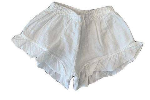 Liilu Off White Sara Flutter Shorts