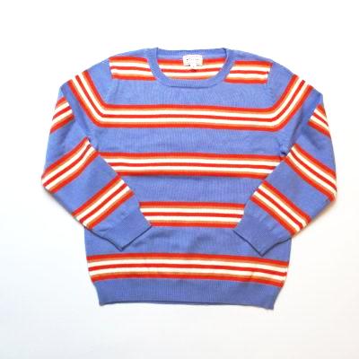 Morley Harbor Sky Blue & Orange Stripe Sweater