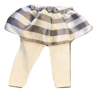 Ki Pretty Silver & White Stripe Skirt with Legging