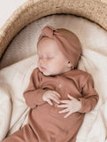 Quincy Mae Clay Ribbed Baby Jumpsuit