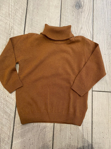 Nupkeet Leopardo Brown Turtleneck Knit Sweater