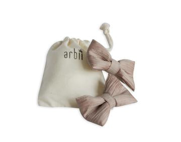 Arbii Crinkle Taupe & Pink Piggy Clips