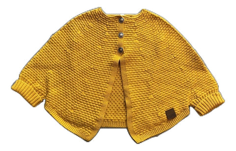 Message in the Bottle Mustard Knit Cape Sweater