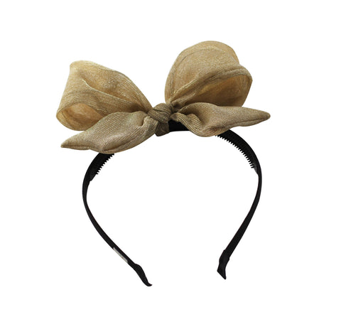 Arbii Gold Metallic Bow Headband