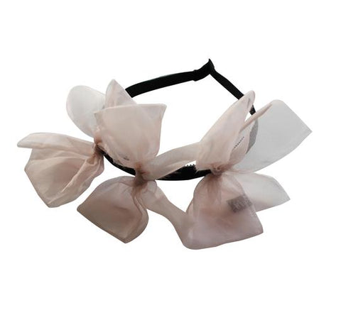 Arbii Sheer Pink Meringue Triple Bow Headband