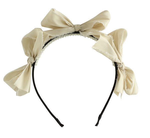 Arbii Ivory Triple Bow Headband