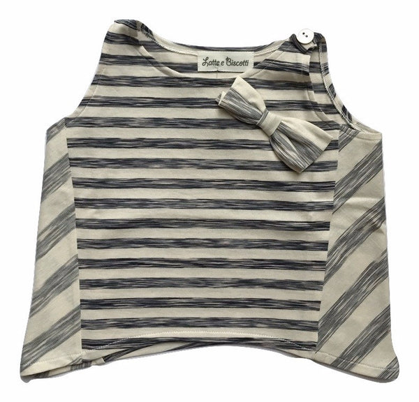 Latte e Biscotti Stripes Sleeveless Pointed Edge Top