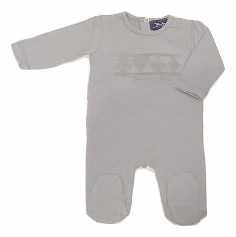 Bien Joli Light Grey Baby Cards Onesie