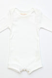 Flora and Henri Long Sleeve Onesie With Snaps White