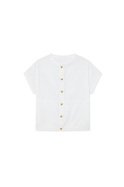 Little Creative Factory White Crushed Cotton Shirt
