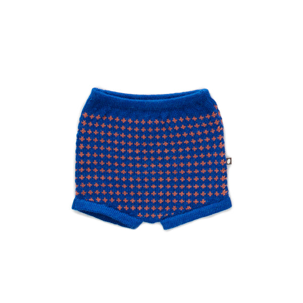 Oeuf Electric Blue & Apricot Knit Shorts